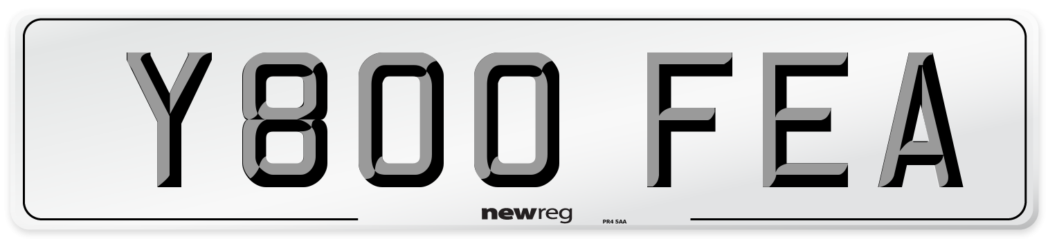 Y800 FEA Number Plate from New Reg